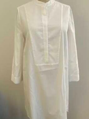 BCBG White Long Sleeve Tunic Dress